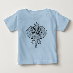 Camiseta Para Bebê Doodle do elefante do circo