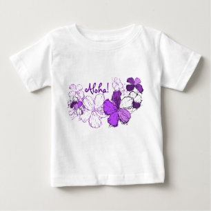 Camiseta Para Bebê Doodle Hibiscus Toddler Tee