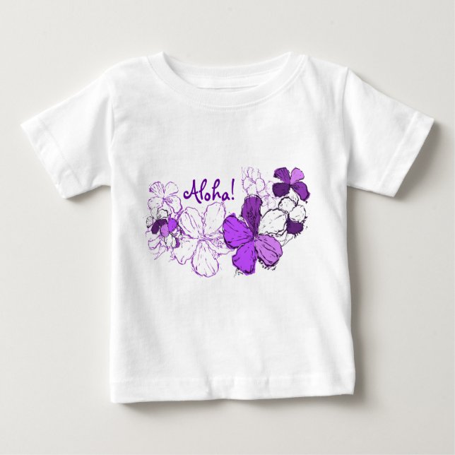 Camiseta Para Bebê Doodle Hibiscus Toddler Tee (Frente)