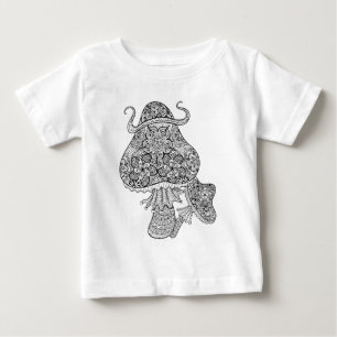 Camiseta Para Bebê Doodle mágico tirado mão dos cogumelos