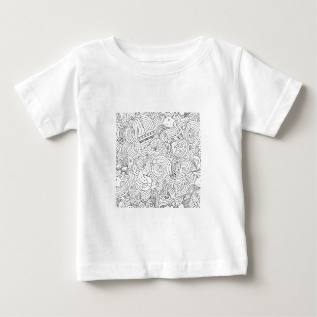 Camiseta Para Bebê Doodle náutico (Frente)