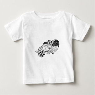Camiseta Para Bebê Doodle principal de Zenstyle do elefante