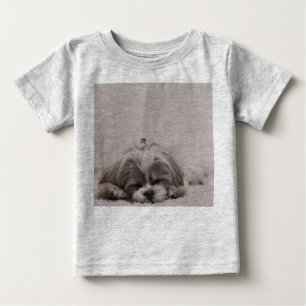 Camiseta Para Bebê Dormir Shitzu Bebê Camisa, Cachorro Dormindo