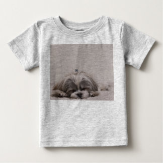 Camiseta Para Bebê Dormir Shitzu Bebê Camisa, Cachorro Dormindo
