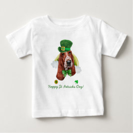 Camiseta Para Bebê Dourada Rua Engraçado do Basset, Dia dos Patrícios