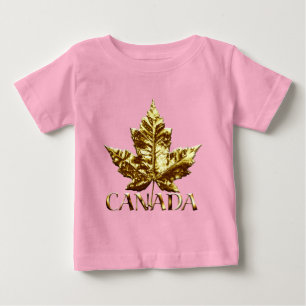 Camiseta Para Bebê Dourado Canadá Baby Shirts Canadá Souvenir T-shi