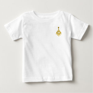 Camiseta Para Bebê Dourado candelabro