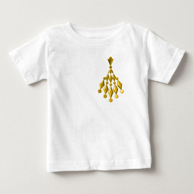 Camiseta Para Bebê Dourado candelabro (Frente)