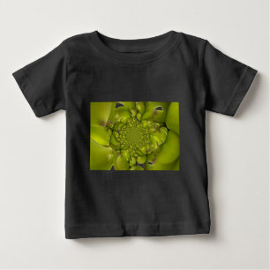 Camiseta Para Bebê Dourado Verde: Banana Torre Tropical Caleidoscópio