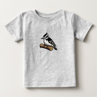 Camiseta Para Bebê Downy Woodpecker bird Baby Fine Jersey T Shirt