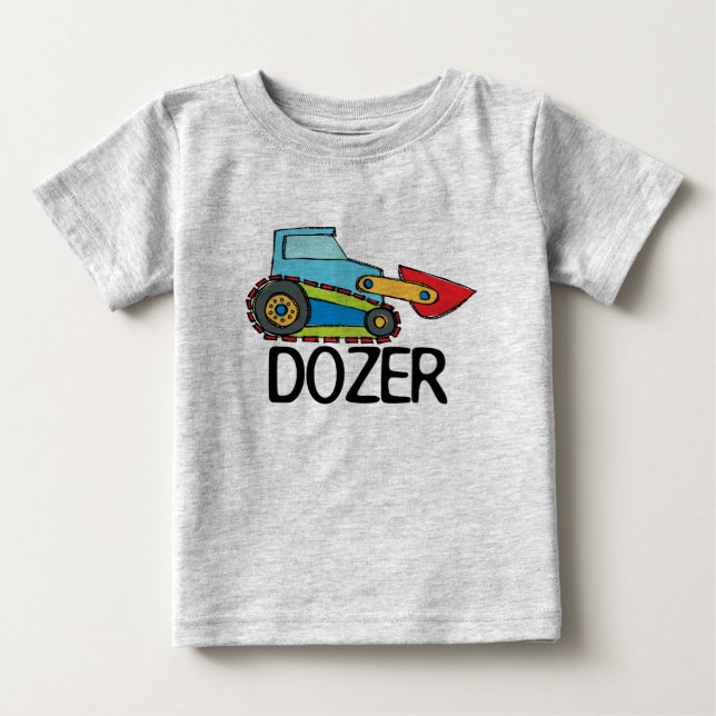 Camiseta Para Bebê Dozer Bulldozer Transportation (Frente)