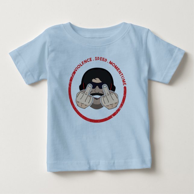 Camiseta Para Bebê Dr. Ignora Violência Velocidade Momentum T-Shirt (Frente)