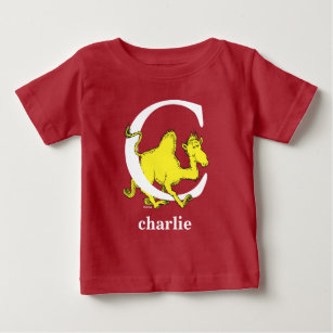 Camiseta Para Bebê Dr. Seuss ABC: Carta C - Branco   Adicione seu nom