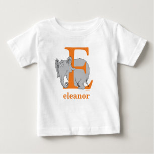 Camiseta Para Bebê Dr. Seuss ABC: Carta E - Laranja   Adicione seu no