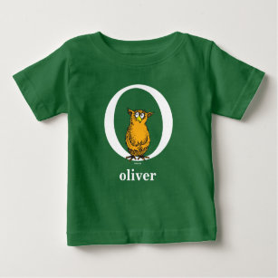 Camiseta Para Bebê Dr. Seuss ABC: Carta O - Branco   Adicione seu nom
