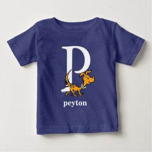 Camiseta Para Bebê Dr. Seuss ABC: Carta P - Branco   Adicione seu nom