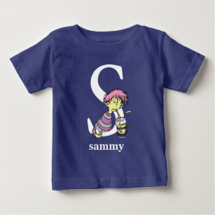 Camiseta Para Bebê Dr. Seuss ABC: Carta S - Branco   Adicione seu nom