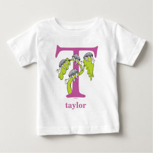 Camiseta Para Bebê Dr. Seuss ABC: Carta T - Roxo   Adicione seu nome