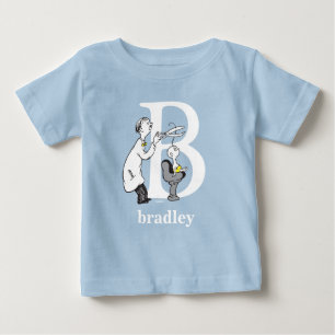 Camiseta Para Bebê Dr. Seuss ABC: Letra B - Branco   Adicione seu nom