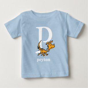 Camiseta Para Bebê Dr. Seuss ABC: Letra P - Branco   Adicione seu nom