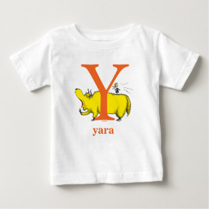 Camiseta Para Bebê Dr. Seuss ABC: Letra Y - Laranja Adicione seu no