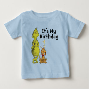 Camiseta Para Bebê Dr. Seuss Aniversário de Inverno do Grinch