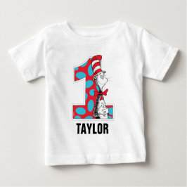Camiseta Para Bebê Dr. Seuss | Gato de Chapéu de 1º Aniversário
