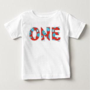 Camiseta Para Bebê Dr. Seuss Gato no Chapéu Primeiro Aniversário
