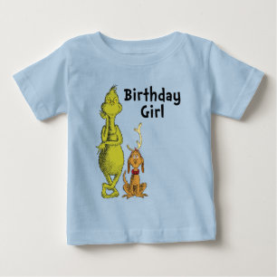 Camiseta Para Bebê Dr. Seuss Grinch Inverno Garota de Aniversário