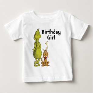 Camiseta Para Bebê Dr. Seuss Grinch Inverno Garota de Aniversário