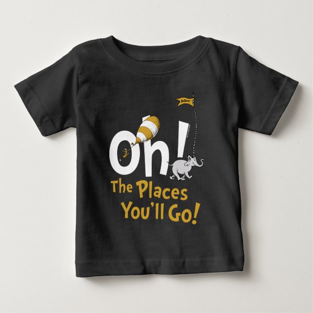 Camiseta Para Bebê Dr. Seuss | Oh, Os Lugares Que Você Vai! Retro (Frente)