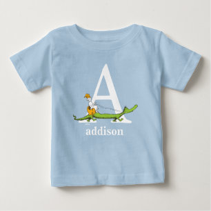 Camiseta Para Bebê Dr. Seuss's ABC: Letter A - White   Add Your Name