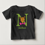 Camiseta Para Bebê Dr. Seuss's ABC: Letter N - Green | Add Your Name<br><div class="desc">This Dr. Seuss ABC: Letter N design is the perfect gift for a baby shower or your child's first or second birthday.  Personalize this design by adding your child's name or by changing the background color on the product.</div>