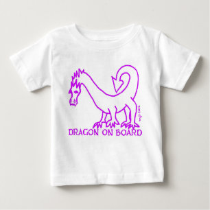 Camiseta Para Bebê DRAGÃO A BORDO! MAGENTA 2 do T do bebê