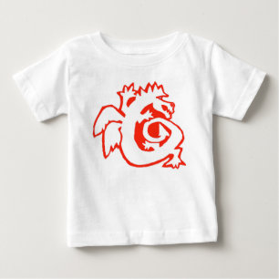 Camiseta Para Bebê DRAGÃO A BORDO! VERMELHO do T do bebê