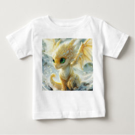 Camiseta Para Bebê Dragão Amarelo