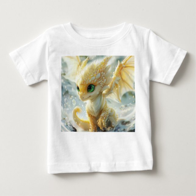 Camiseta Para Bebê Dragão Amarelo (Frente)