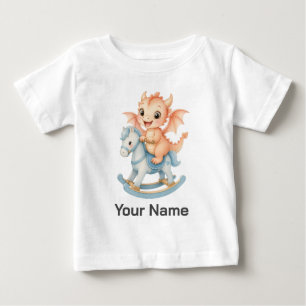Camiseta Para Bebê Dragão Bebê Personalizado em Cavalo Balanço Crianç