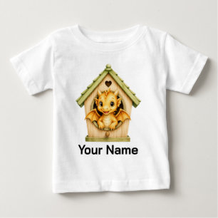 Camiseta Para Bebê Dragão Bebê Personalizado Espiando da Casa de Páss