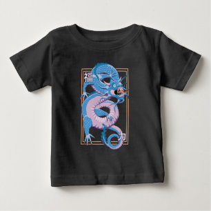 Camiseta Para Bebê Dragão chinês azul