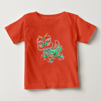 Camiseta Para Bebê Dragão chinês de ano novo verde bebê