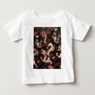 Camiseta Para Bebê Dragão chinês de prata