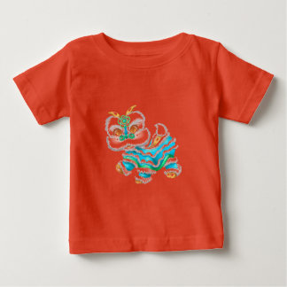 Camiseta Para Bebê Dragão de Ano Novo Chinês Azul