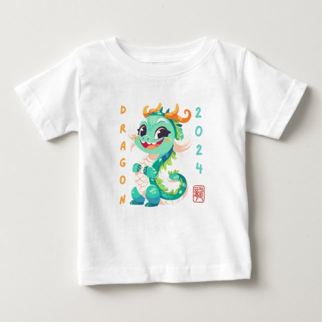 Camiseta Para Bebê Dragão de Cuta 2024 (Frente)