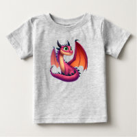 Dragão de desenho animado roxo/vermelho