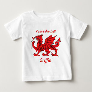 Camiseta Para Bebê Dragão de Galês do grifo