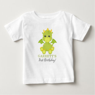 Camiseta Para Bebê Dragão do Whimsical First Birthday Baby T-Shirt