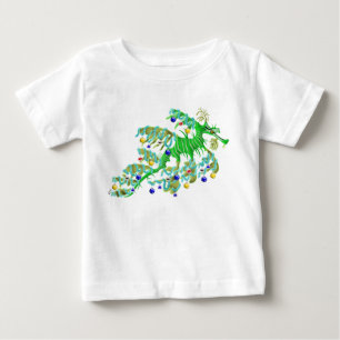 Camiseta Para Bebê Dragão festivo do mar