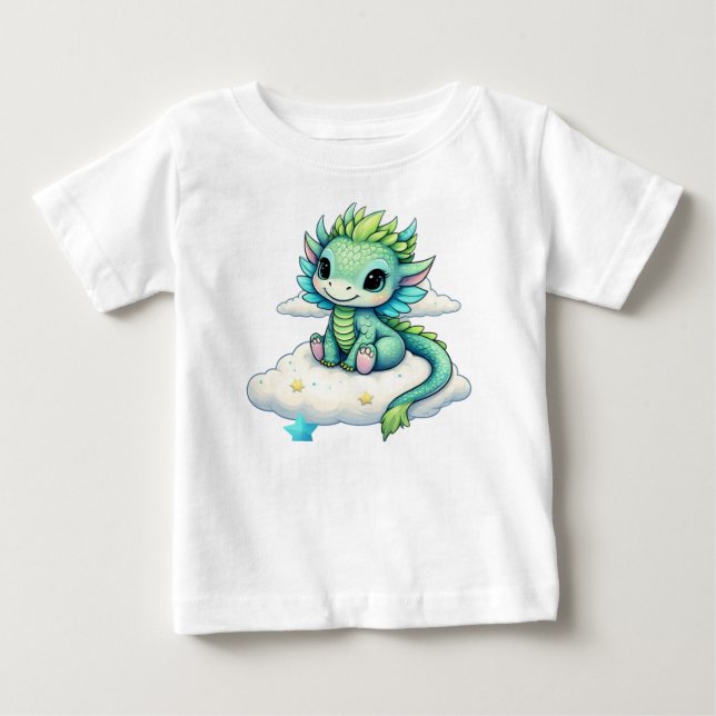 Camiseta Para Bebê Dragão fofo  (Frente)