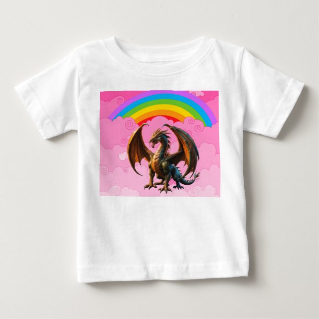 Camiseta Para Bebê Dragão Fofo (Frente)